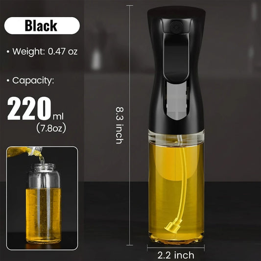 Kitchen Waterproof Black 500ml 2 in 1 Olive Oil Sprayer and Oil Dispenser Bottle for Kitchen