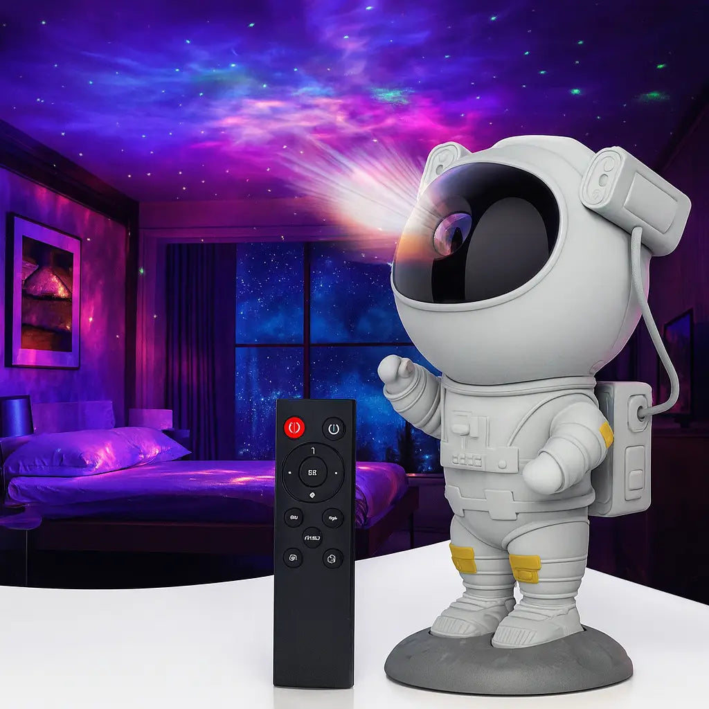 Tech Trends Star Galaxy Astronaut Projector Night Light LED Lamp for Bedroom with 360° Adjustable Timer and Remote Control