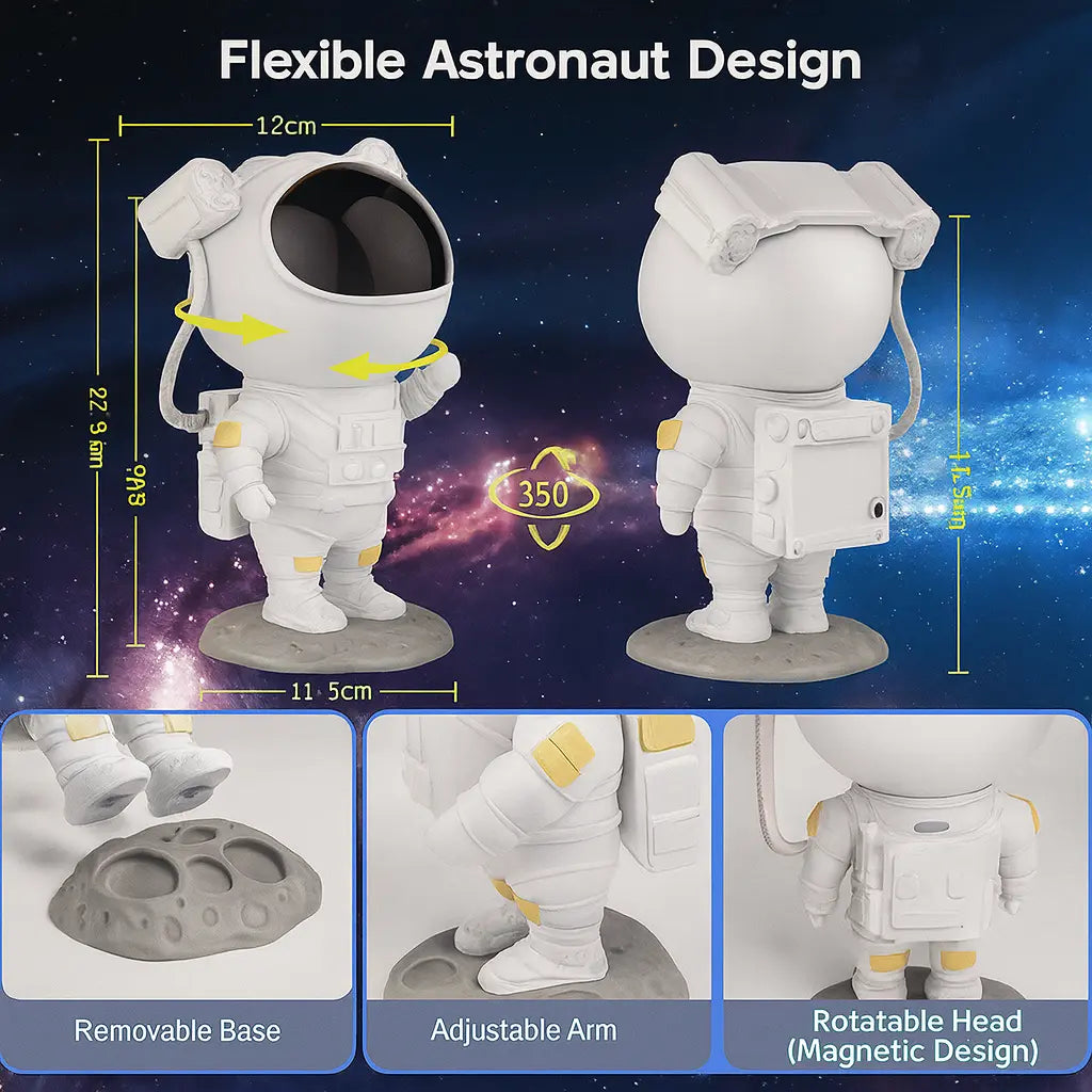 Tech Trends Star Galaxy Astronaut Projector Night Light LED Lamp for Bedroom with 360° Adjustable Timer and Remote Control