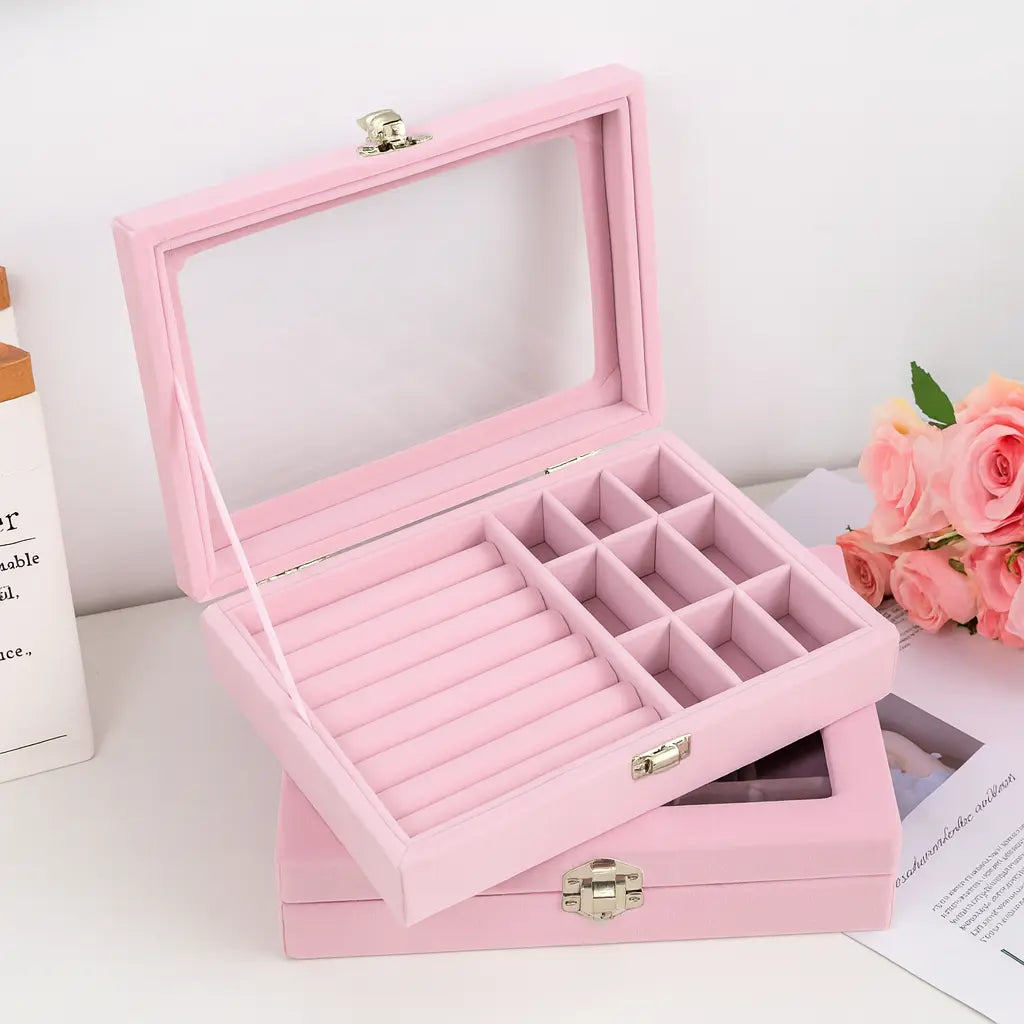 Jewelry Organizer Velvet Storage Box