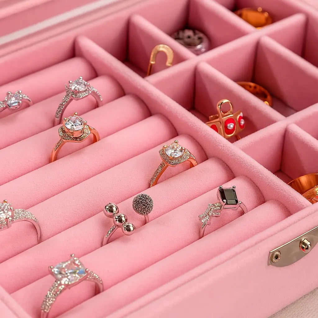 Jewelry Organizer Velvet Storage Box