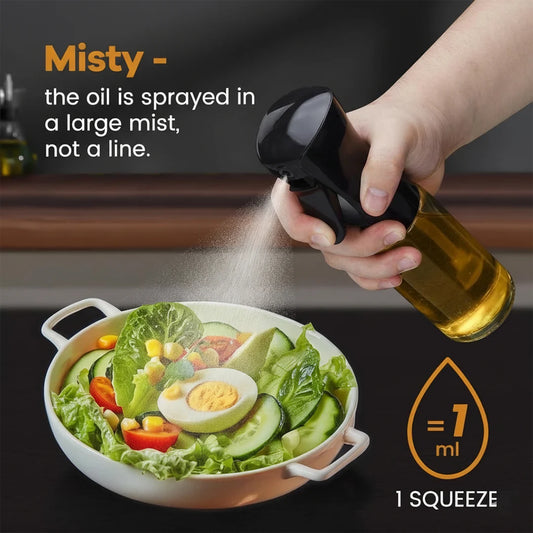 Kitchen Waterproof Black 500ml 2 in 1 Olive Oil Sprayer and Oil Dispenser Bottle for Kitchen